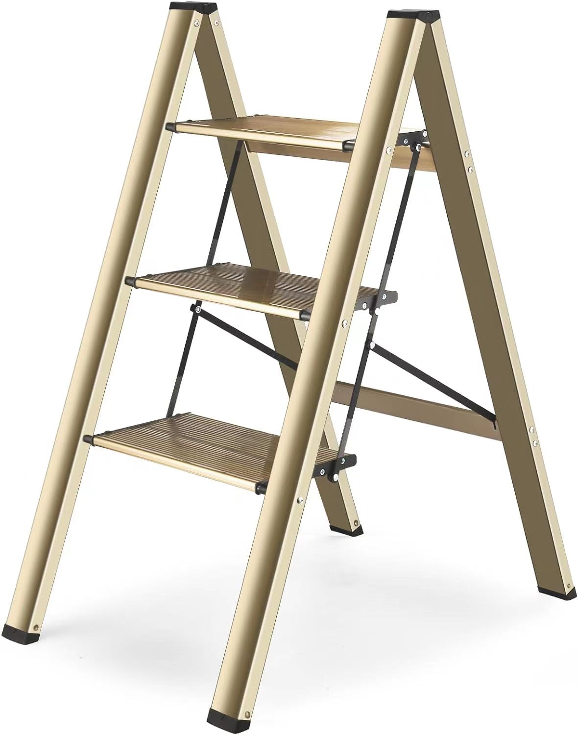 3-level ladder, aluminum alloy ladder, folding ladder, wide anti slip pedal, portable ladder with a weight capacity of 300 pound - V.I.P Digital Presence