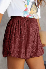 Sequin Elastic Waist Shorts - V.I.P Digital Presence