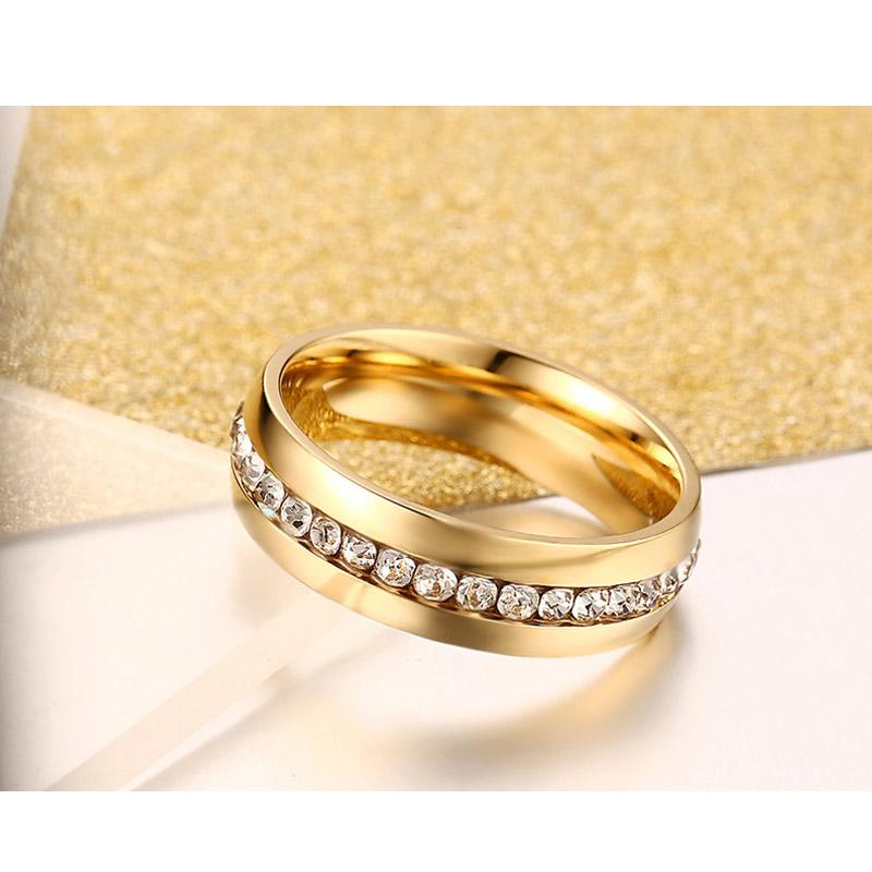 crystal wedding ring for women 6mm stainless steel engagement - V.I.P Digital Presence