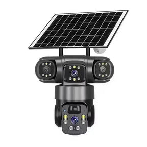 V380 360-Degree Panoramic 3-View 3-Lens Wireless WiFi/4G Solar-Powered Camera Surveillance System - V.I.P Digital Presence
