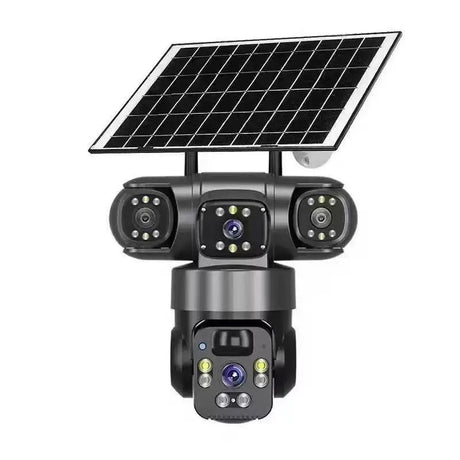V380 360-Degree Panoramic 3-View 3-Lens Wireless WiFi/4G Solar-Powered Camera Surveillance System - V.I.P Digital Presence