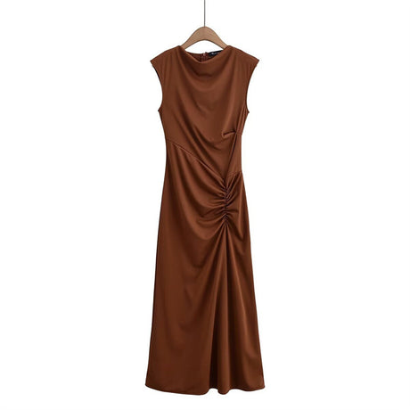Fashionable and Sexy  Style Women's Two-color Knitted Pleated Long Dress - V.I.P Digital Presence