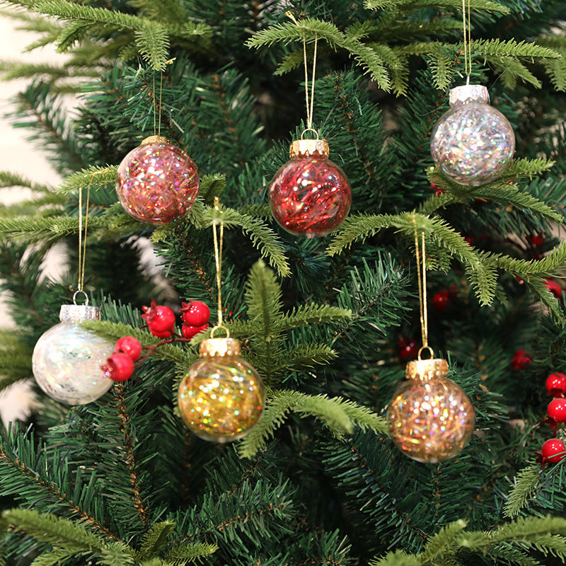 Christmas Ball Transparent PET Laser Silk Grass Ball Christmas Tree Pendant Decoration Props 4PCS per box - V.I.P Digital Presence
