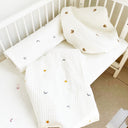 Sábana ajustable para bebé de algodón puro más sábanas de algodón en estilo japonés y coreano, sábanas acolchadas bordadas para recién nacidos, colchón infantil de otoño e invierno