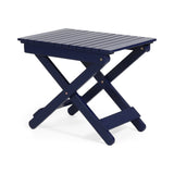 Outdoor Folding Wooden Side Table, Navy Blue, 15"D x 22.75"W x 18.25"H - V.I.P Digital Presence