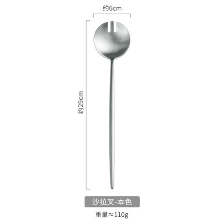 304 stainless steel salad spoon fork ins style Portuguese split spoon fork hotel shared spoon - V.I.P Digital Presence