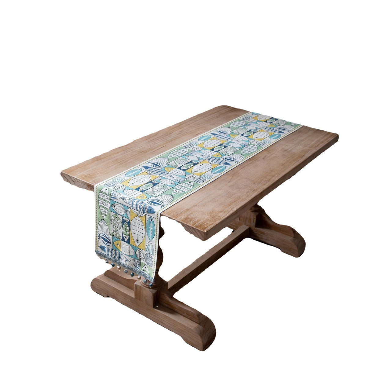 Jacquard table flag small fish green contrasting color dining table fabric holiday coffee table bed flag TV cabinet - V.I.P Digital Presence