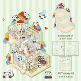 Landscape stickers large 3D stereoscopic scene collage miniature scene ledger stickers DIY stickers