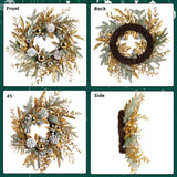 Christmas Wreath 20 Inch Christmas Door Decorations Wreath with Warm Lights - V.I.P Digital Presence