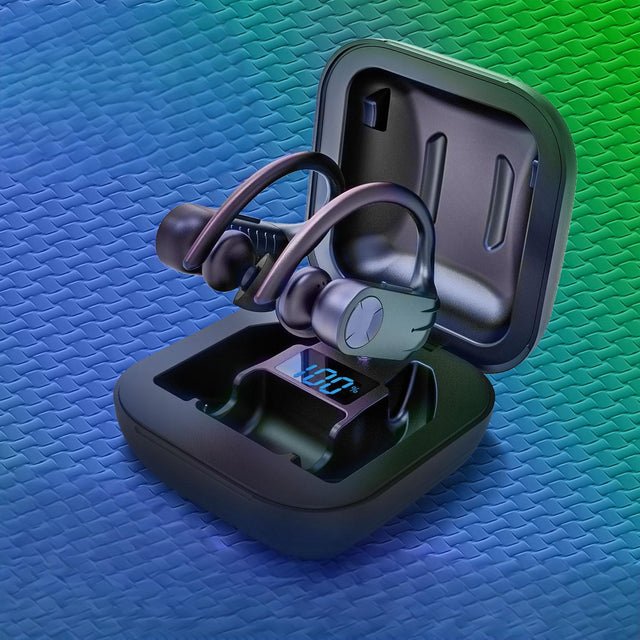 B1 TWS Bluetooth Earphones 5.0 Sports Sweatproof Hanging Ear with LED Digital Wireless Earphones Private Model - V.I.P Digital Presence