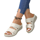 Fish Mouth Thick Bottom Slope with Beach One Line Velcro Summer Leaky Toe Beach Sandals Female - V.I.P Digital Presence