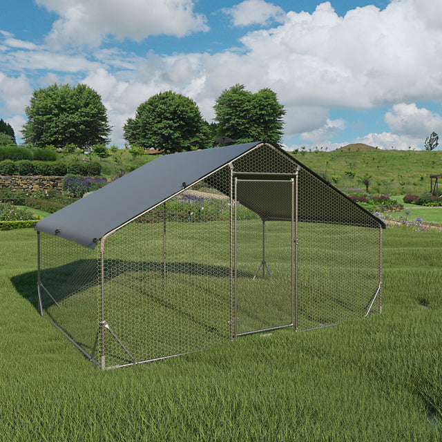 Metal chicken cage, three support steel wire impregnated mesh cage, Oxford cloth silver plated waterproof and UV resistant - V.I.P Digital Presence