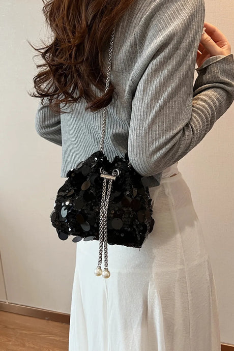 Drawstring Sequin Crossbody Bag - V.I.P Digital Presence