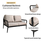 5PC Outdoor Aluminum Patio Furniture Modern Chat Sofa Conversation Set - V.I.P Digital Presence