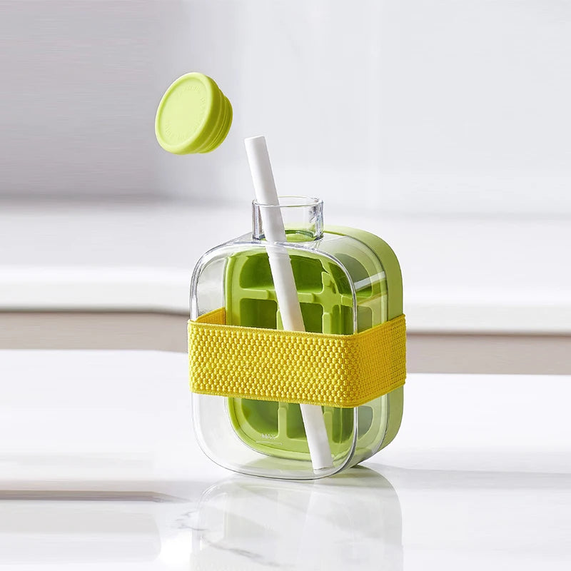 Ice Tray Ice Cube Mold Press Ice Maker With Lid 2-in-1 Ice Cube Bottle Food Grade Ice Making Straw Dual-use Ice Kettle - V.I.P Digital Presence