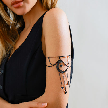 Sweet and Cool Gothic Cross Crystal Chain Multi layer Open Arm Bracelet Hand Ornament Leg Chain - V.I.P Digital Presence
