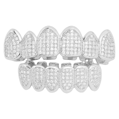 Hip hop braces with copper zircon micro inlaid with real gold Halloween teeth decoration exaggerated hiphopgrills - V.I.P Digital Presence
