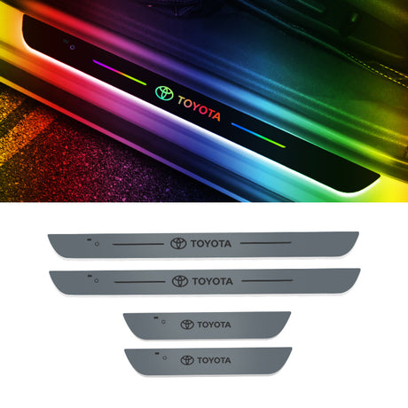 Acrylic Universal Car Led Welcome Pedal Light Led Moving Door Scuff Led Door Sill Scuff Plate car logo  4PCS Set - V.I.P Digital Presence