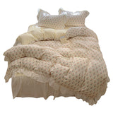 Skin friendly French romantic lace washed cotton printed bed bedding skirt four piece set of bed sheets bedsheet - V.I.P Digital Presence
