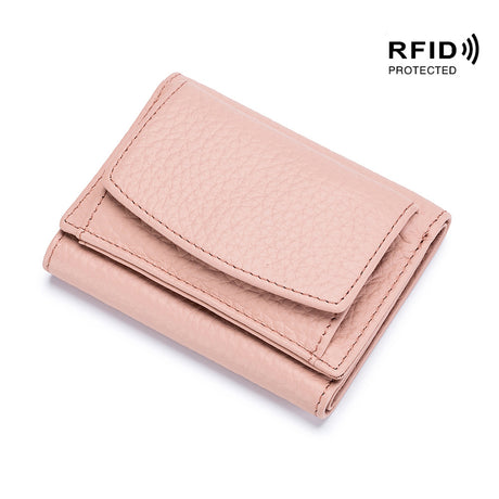Small wallet women's genuine leather Japanese style fabric RFID coin bag wallet mini wallet short - V.I.P Digital Presence