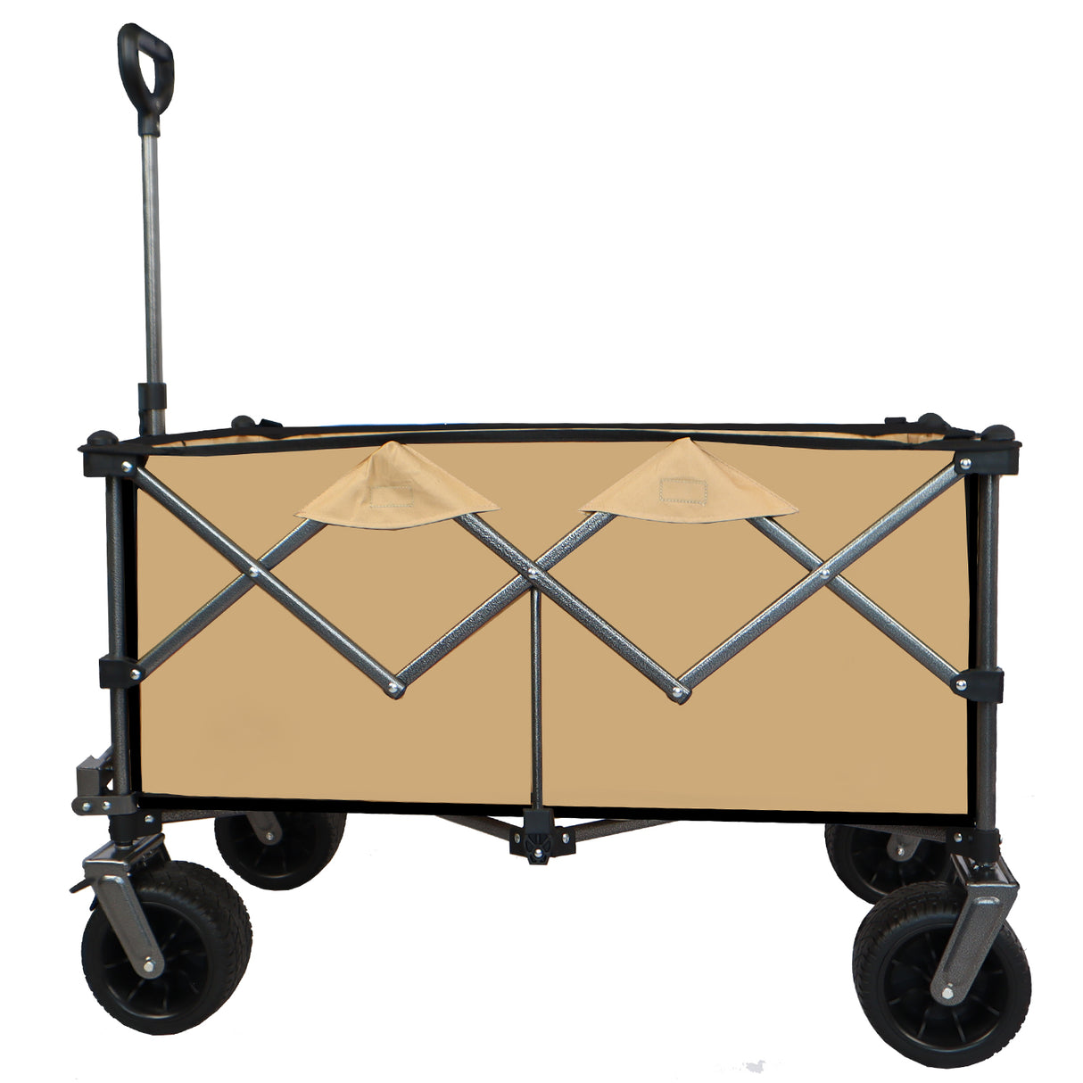 Collapsible Folding Wagon Push Pull Foldable Beach Wagon Cart - V.I.P Digital Presence