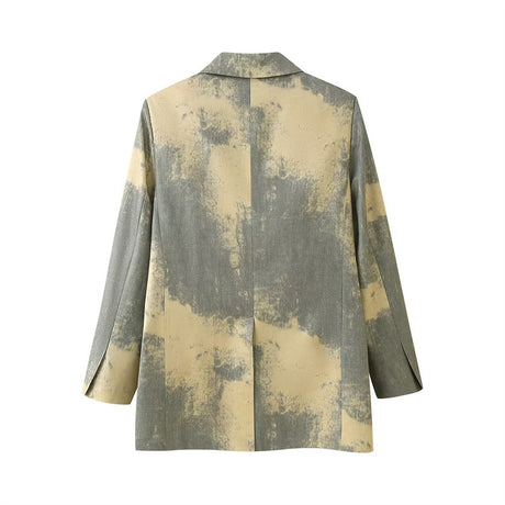 Elegant Printed Long Sleeve Blazer with Style for Women - V.I.P Digital Presence