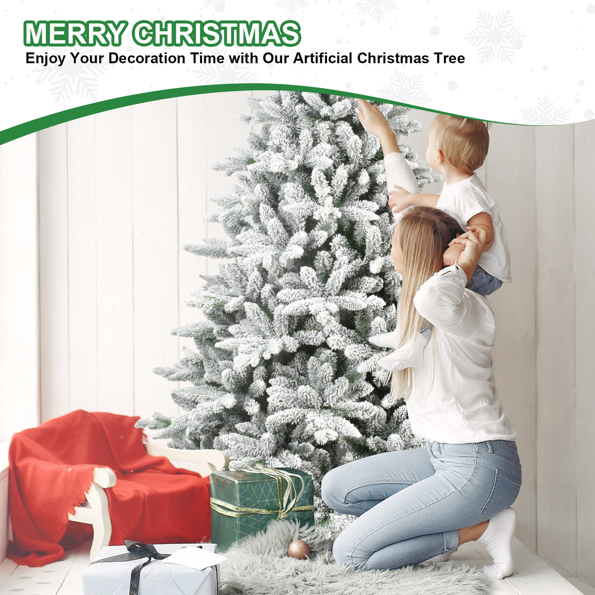 5FT PE&PVC Flocked Christmas tree - V.I.P Digital Presence