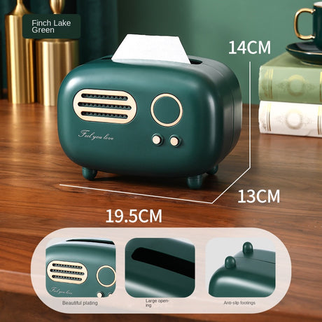 Paper towel box ABS light luxury retro style gift for living room, high-end home drawer paper towel box - V.I.P Digital Presence