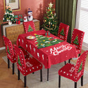Christmas Waterproof Printed Tablecloth Restaurant Home Printed Chair Cover Christmas Tablecloth Chair Cover Decorative Set - V.I.P Digital Presence