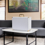 Portable makeup case, travel makeup bag with LED mirror, locked makeup storage box, brush holder, divider, rechargeable, white - V.I.P Digital Presence
