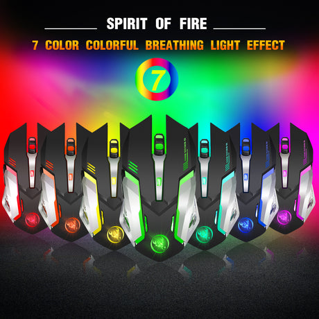 Wireless gaming mouse rechargeable 2.4G mouse with built-in 600mAh RGB illuminated business office mute mouse - V.I.P Digital Presence