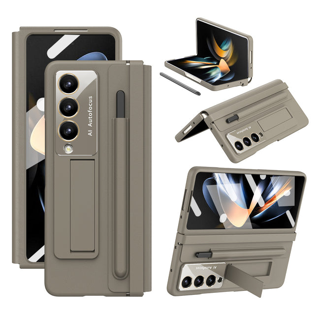 Samsung Fold5 phone case FOLD4 folding screen leather hinge pen slot all inclusive protective cover film, suitable for all in one use - V.I.P Digital Presence