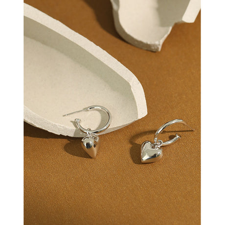 Simple temperament love heart-shaped pendant earrings women's versatile earrings - V.I.P Digital Presence