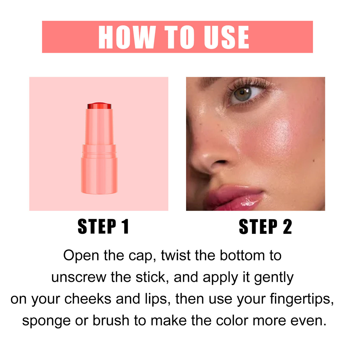 Blush Lipstick, Natural Nude Light Long-Lasting Easy Color Blush Lip Gloss Stick - V.I.P Digital Presence