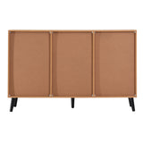 Side panel buffet cabinet with storage room, 47.2 "natural wood color kitchen cabinet with 3 drawers and 2 doors - V.I.P Digital Presence
