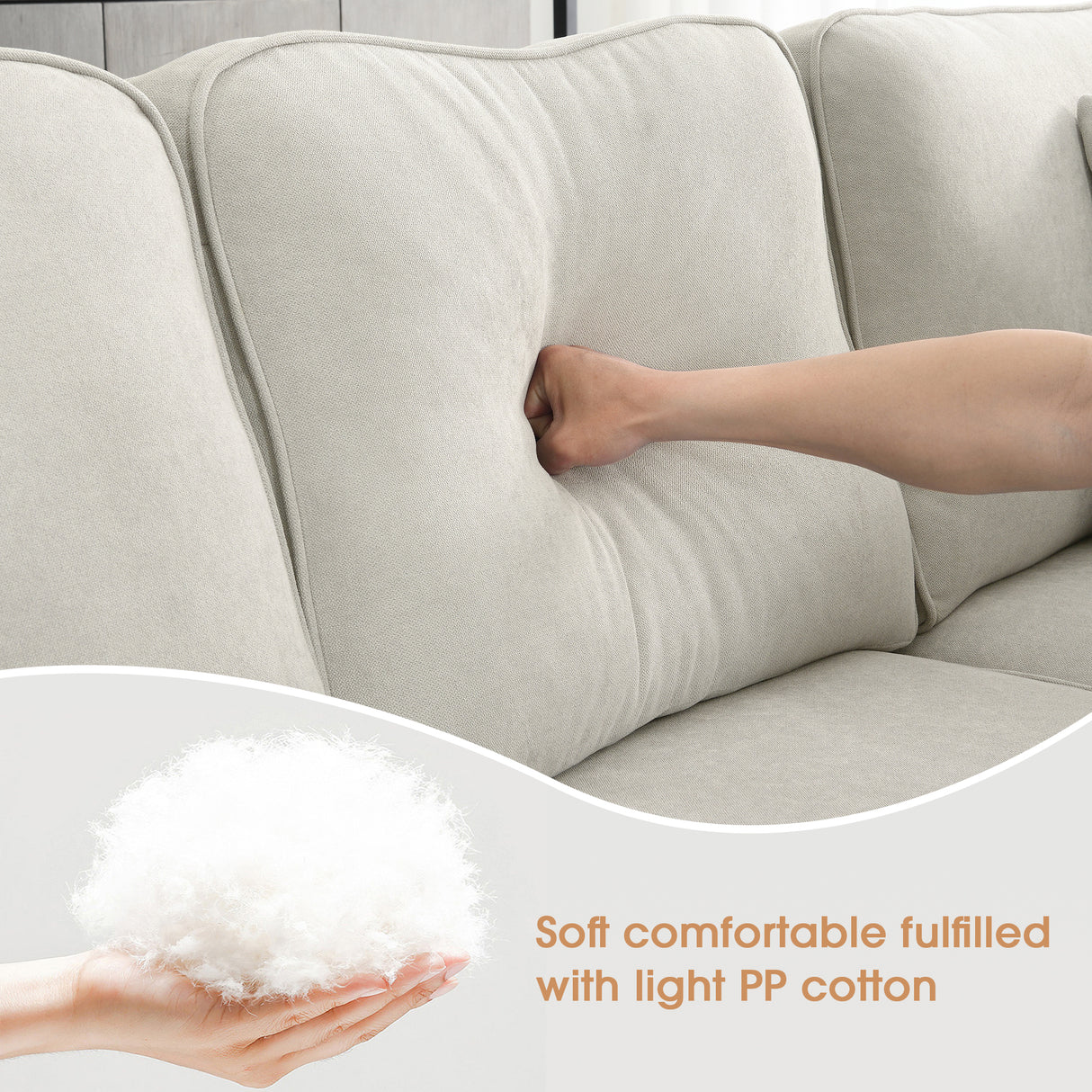 [VIDEO provided] [New] 108*85.5" Modern U Shape Sectional Sofa 7 Seat Fabric Sectional Sofa Set - V.I.P Digital Presence