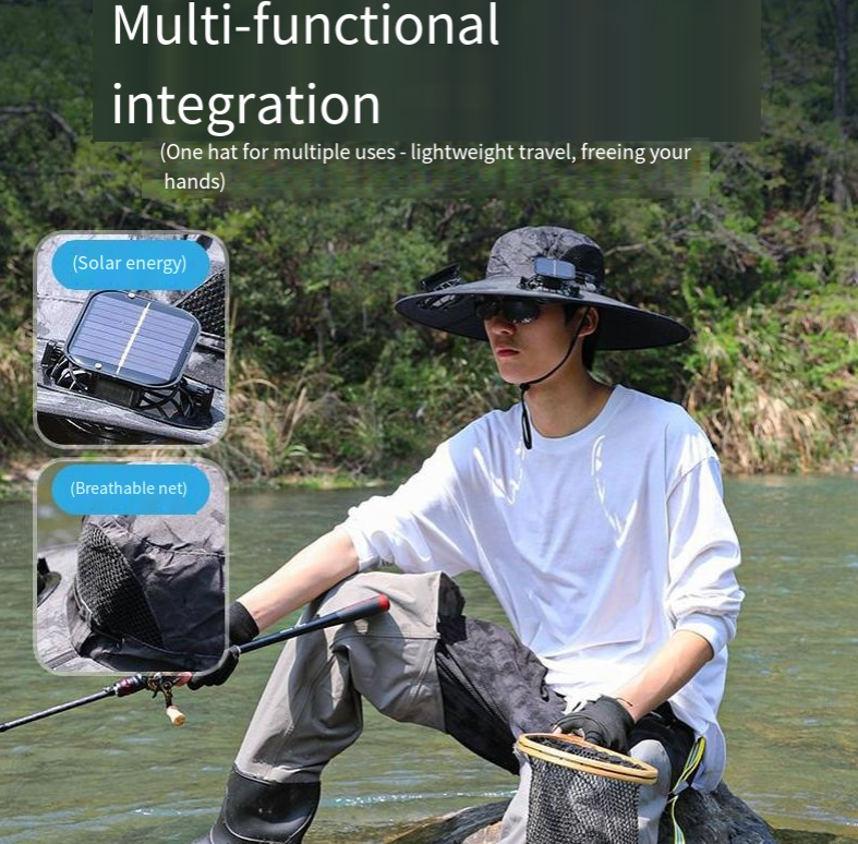 Camper Solar Fan Hat Fishing Hat Men's Outdoor Mountaineering UV Protection Sunshade Fishing Hat with Fan - V.I.P Digital Presence
