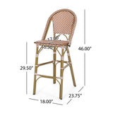 Wicker Bar Stool with Aluminum Frame (Set of 2) - V.I.P Digital Presence