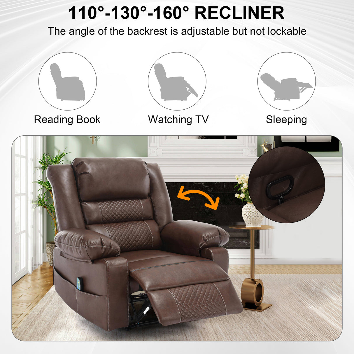 Breathable Leather Massage Recliner Chair Manual Living Room Reclining Sofa - V.I.P Digital Presence