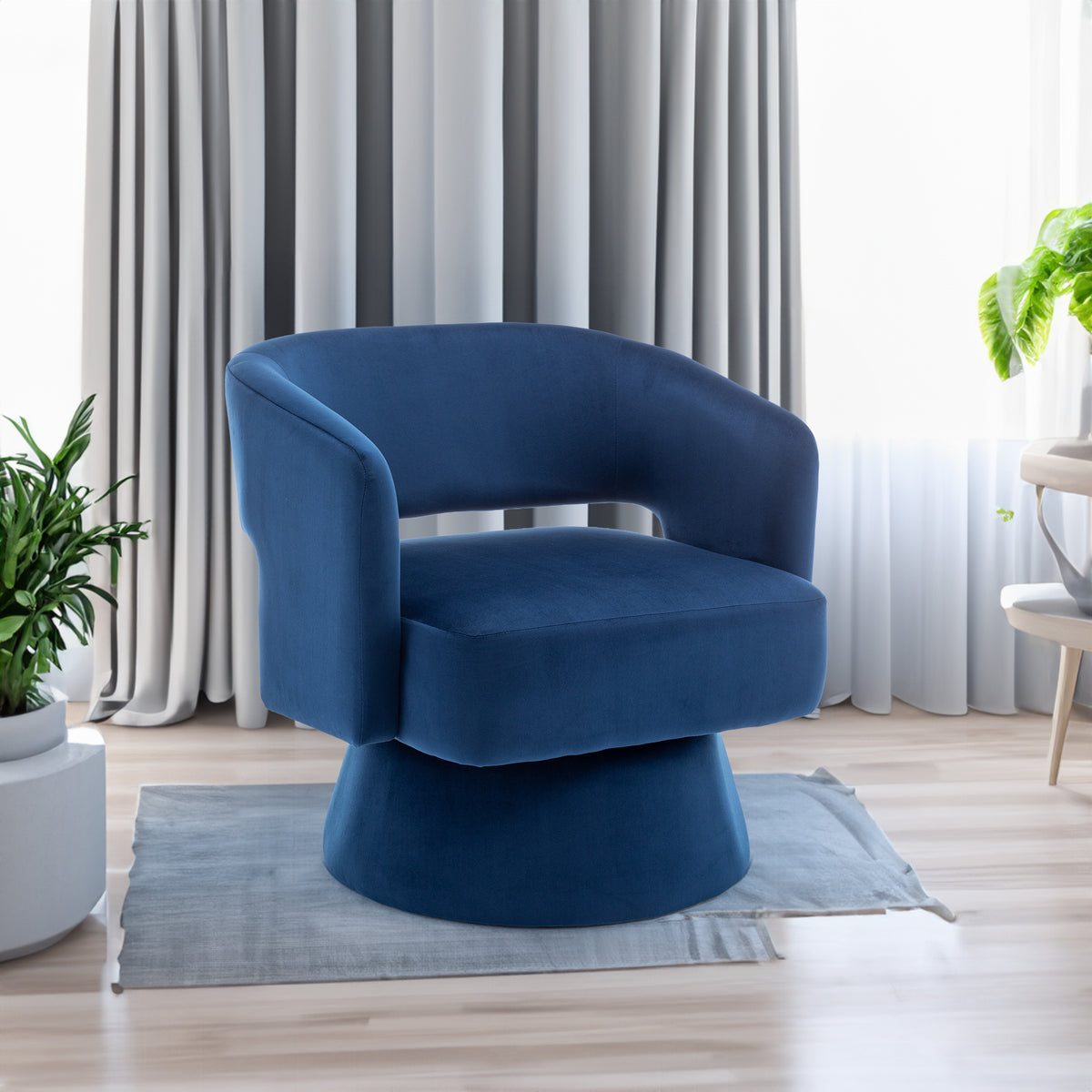 Swivel Barrel Chair, Velvet Accent Armchair 360 Degree Swivel Club Chair for Living Room Bedroom Reception Room - V.I.P Digital Presence