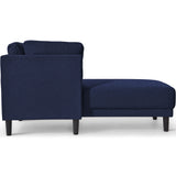 65" Mid-Century Modern Linen Fabric Corner Lounge Chair, Upholstered Indoor Chaise Lounge Solid Wood Sofa Bed for Bedroom - V.I.P Digital Presence
