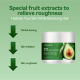 Crema depilatoria de aguacate para axilas, piernas, piernas, hidratante, suave, amigable con la piel, no irritante, limpia.