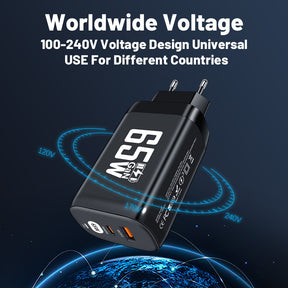 Computer laptop adapter GaN GaN PD65W fast charging head QC3.0 charger - V.I.P Digital Presence