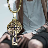 Spiral Cross Pearl Chain Necklace Titanium Steel Retro Pendant - V.I.P Digital Presence