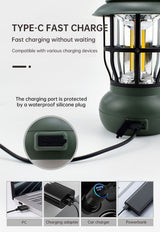 Camping Ligjt Outdoor  Ambience Lighting Camping Light Vintage Horse Light Gift USB Charging Tent Camp Lamp - V.I.P Digital Presence