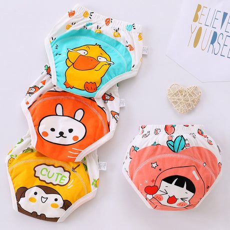 Learning pants, baby rings, diapers, cartoon prints, baby girls and boys training pants, cotton absorbent - V.I.P Digital Presence