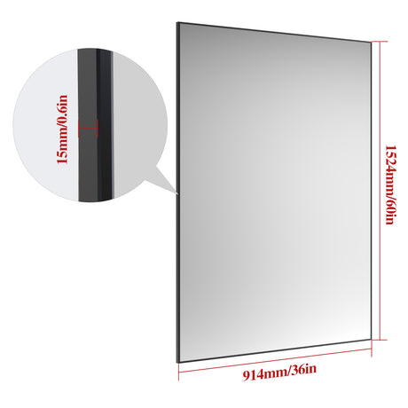 60 "x36" oversized modern square bathroom mirror with Balk frame decorative large wall mirror aluminum frame vertical or horizon - V.I.P Digital Presence