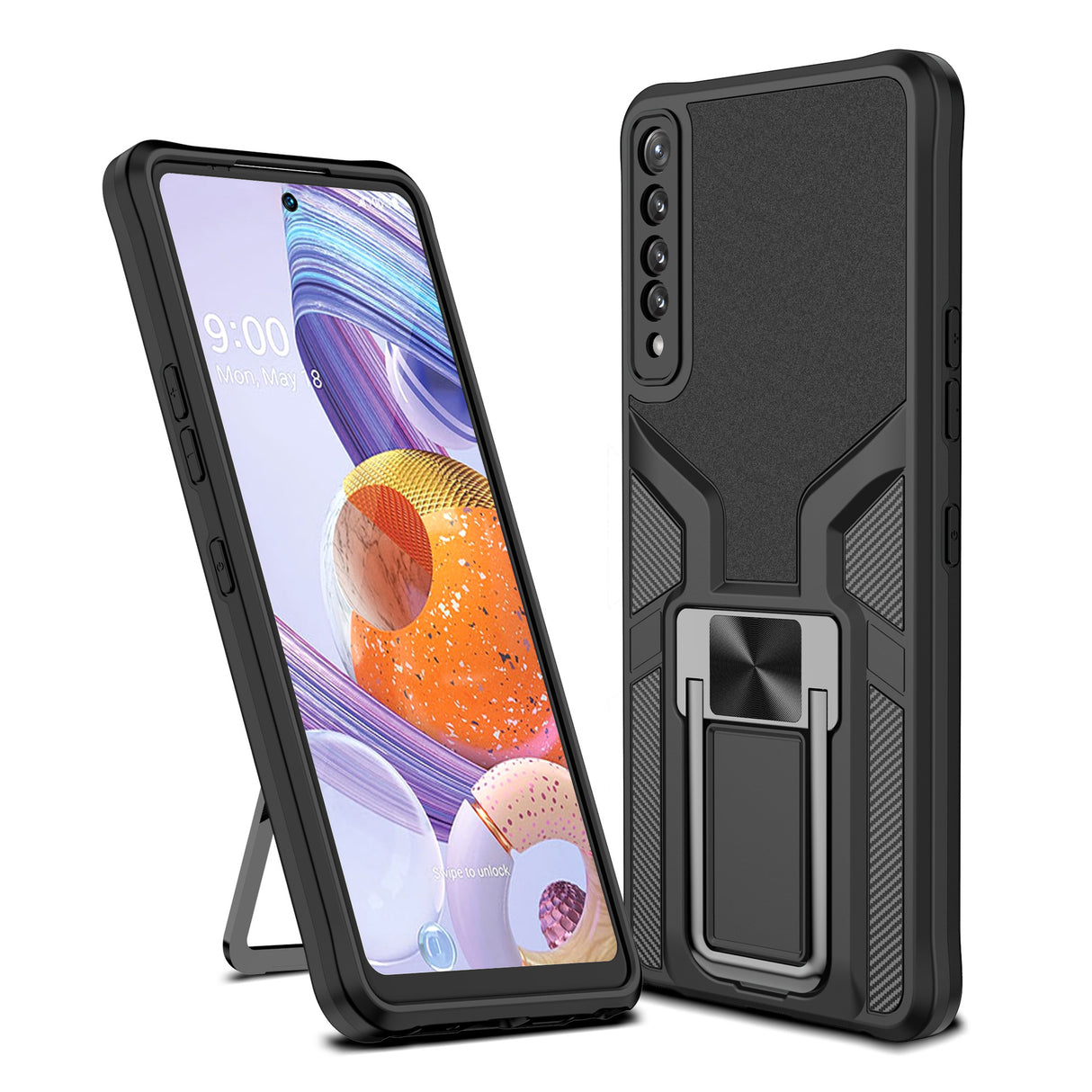 Adecuado para LGSTYLO7 Funda protectora para teléfono móvil LGSTYLO7 Funda magnética con soporte creativo para coche 