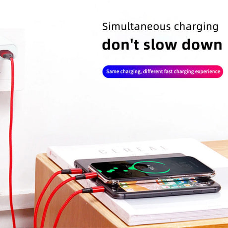 1.2M Charging Cable 3 In 1 USB Type C Charger Cord MultiPort Micro Cable For iPhone 15 14 Pro Max Samsung Galaxy Xiaomi 12 - V.I.P Digital Presence