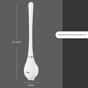 Non perforated wall mounted toilet brush with base, household dead corner cleaning silicone long handle - V.I.P Digital Presence